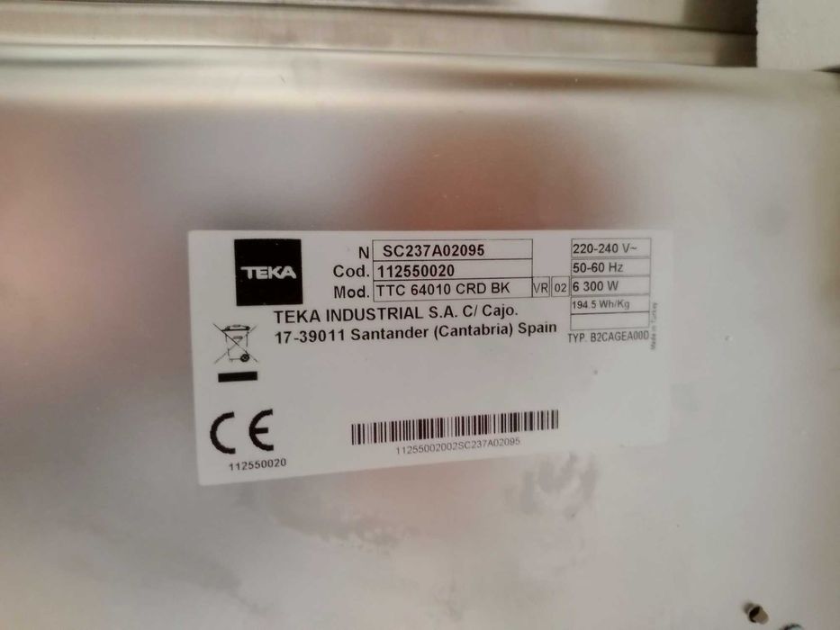 PLACA VITROCERÂMICA TEKA TTC 64010 CRD BK EASY