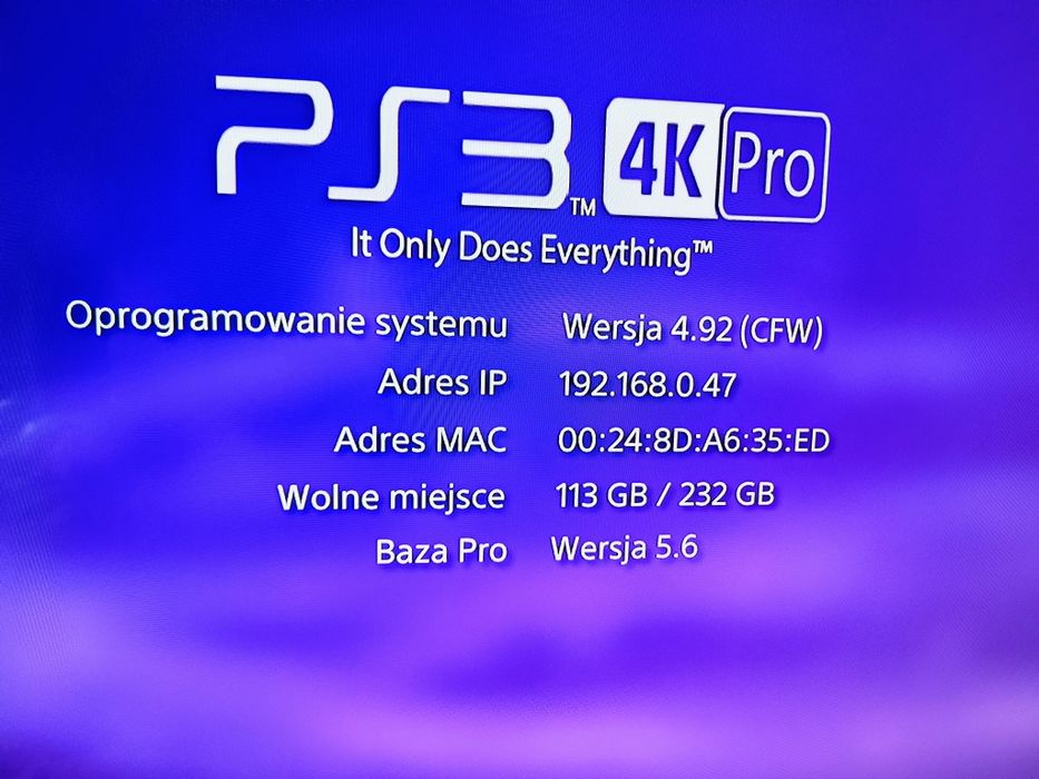 Playstation 3 Slim przerobiona 4K PRO MOD CFW 4 92 Evilant Cobra zesta