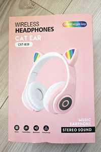 2x Słuchawki bezprzewodowe dla dzieci  "kocie uszy" - różowe,