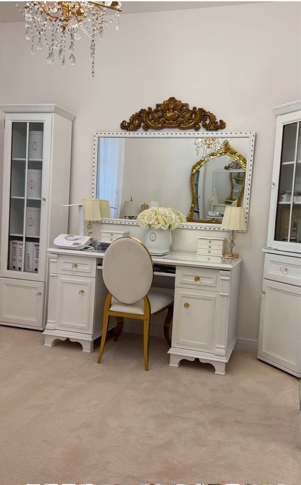 Lustro duze glamour zlote ornamenty