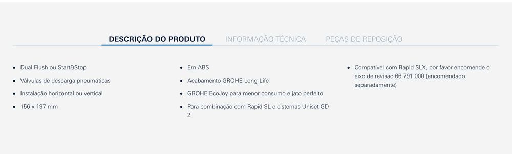 Placa de Autoclismo Grohe (NOVA, em caixa)