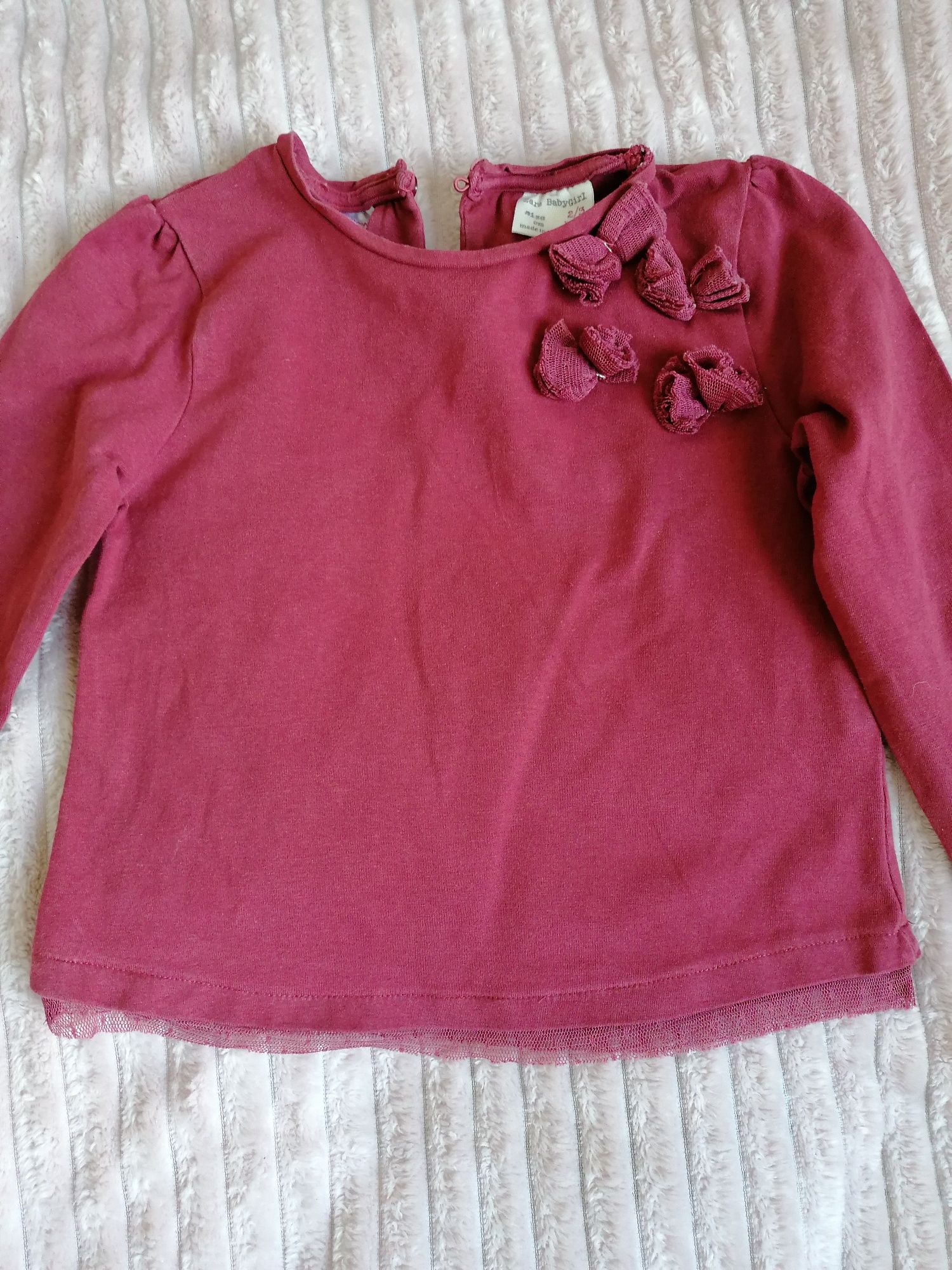 Bluzeczka Zara r.98, elegancka bluzka, dziewczęca koszulka długi rękaw