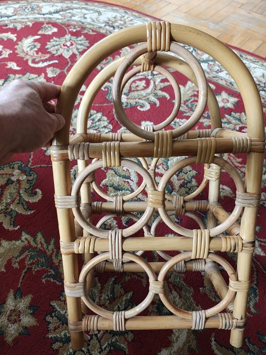 Stojak na wina ratan/bambus