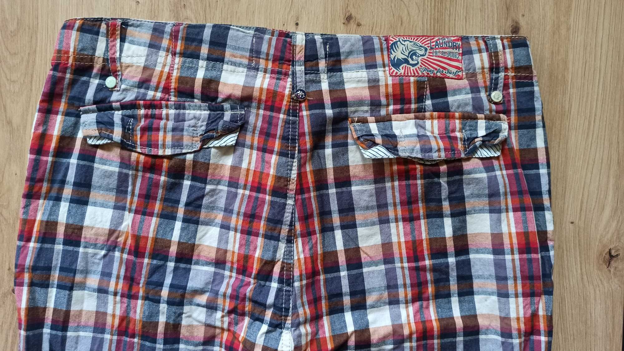 Tokyo Laundry shorts męskie krótkie spodenki szorty w kratkę krata L