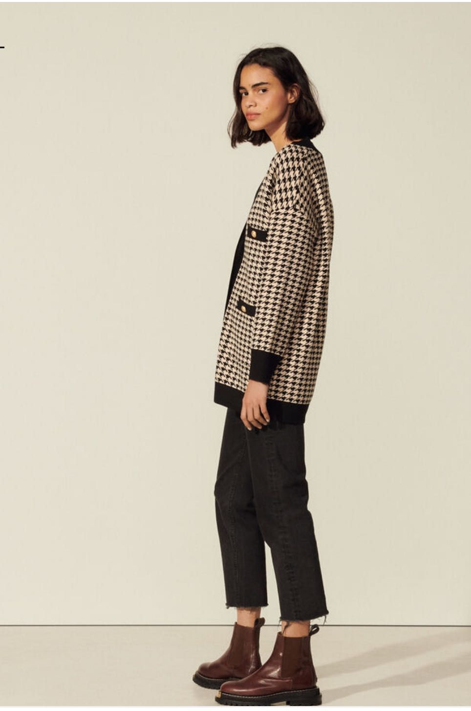 Кардиган Sandro Oversized Houndstooth Cardigan розмір 2