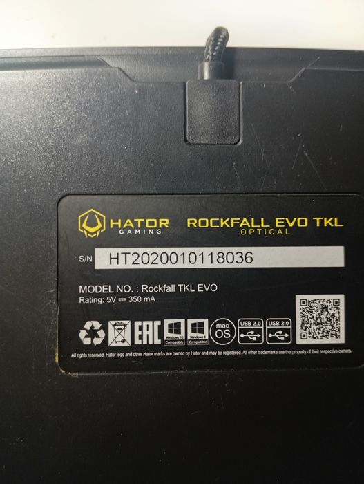 Клавиатура hator rockfall evo tkl
