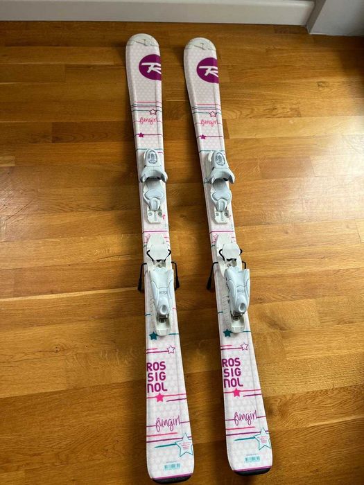 Narty dla dzieci/juniorskie ROSSIGNOL FUN GIRL + Look KIDX 4.5
