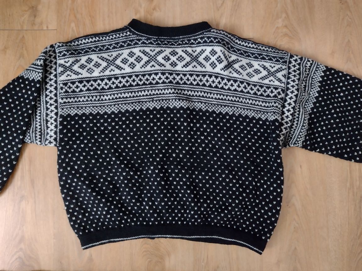 Vintage retro sweter męski rozpinany kardigan