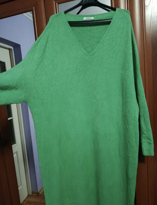 Платье зелёное длинное