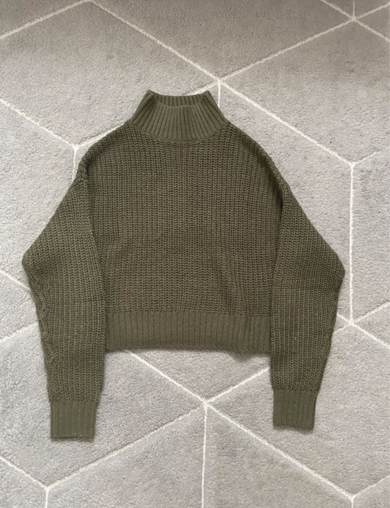 sweter w kolorze khaki h&m