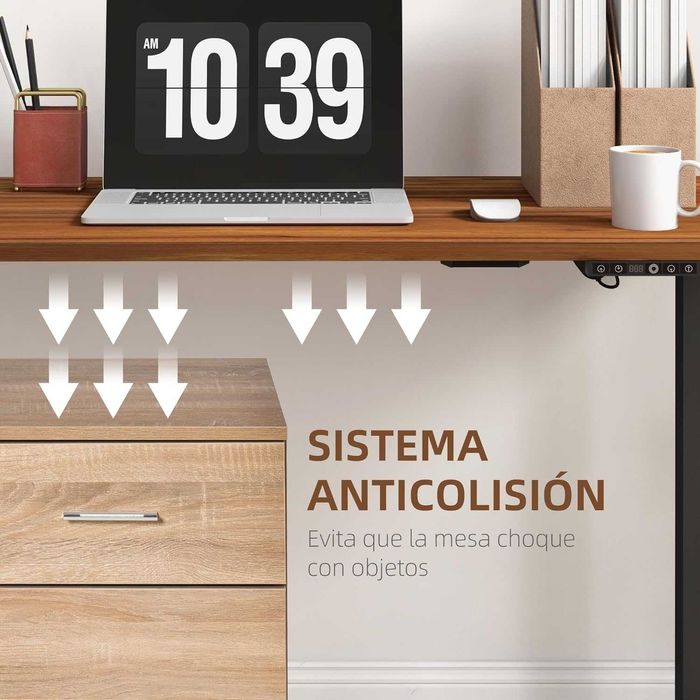 Secretária elétrica altura ajustável entre 73-118cm tampo 120x60 NOVO