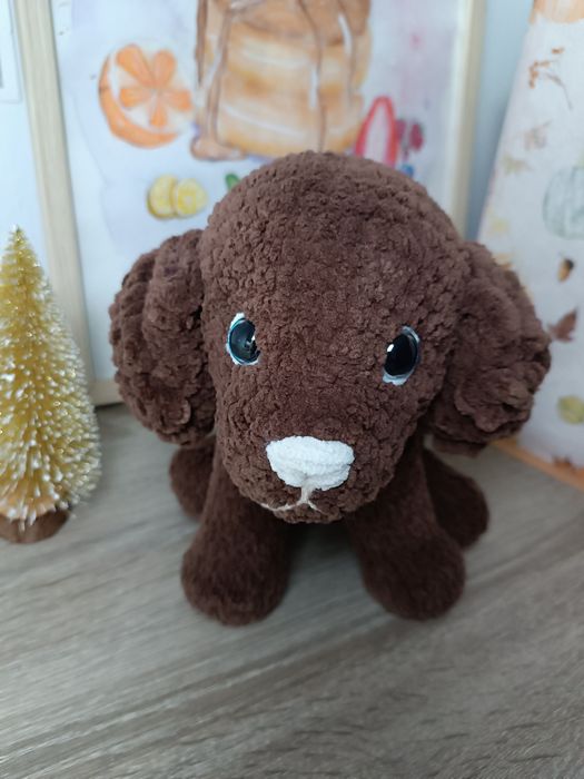 В'язана іграшка песик, ручна робота