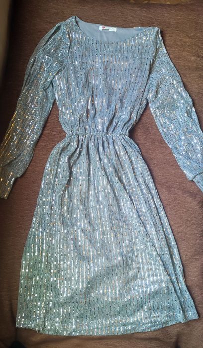 Сукня 48 р, срібна, на корпоратив