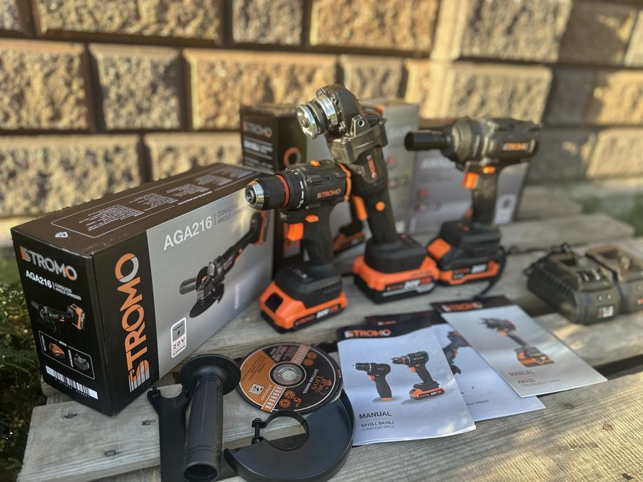 Акумуляторний набір Stromo 3в1 болгарка гайковерт шуруповерт