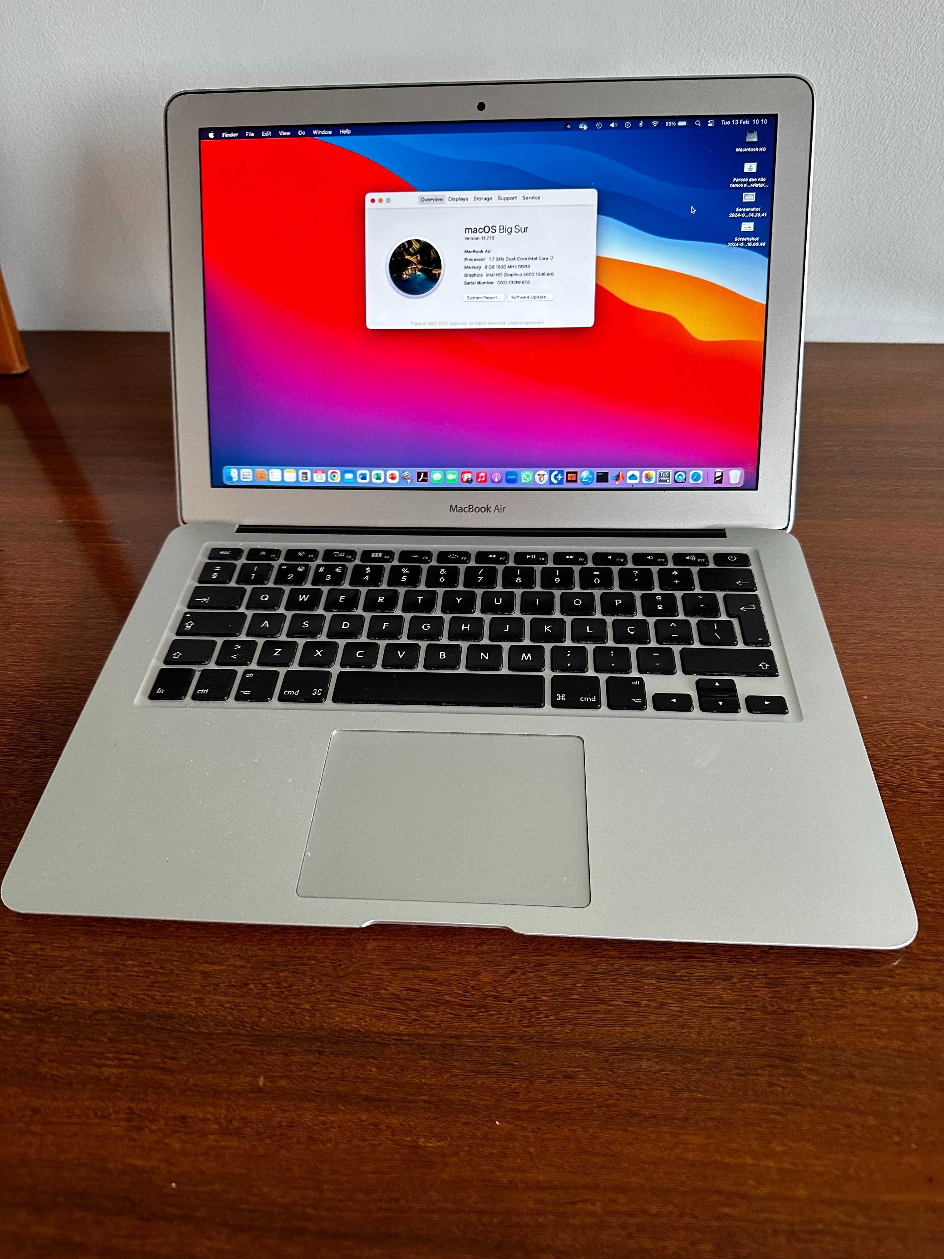 MacBook Air 13” – de 2013- RAM: 8GB, disco: 500GB