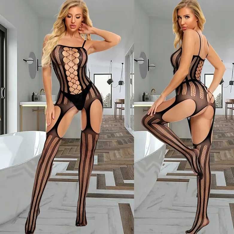 NA WALENTYNKI B001 bielizna erotyczna bodystocking komplet XS-3XL