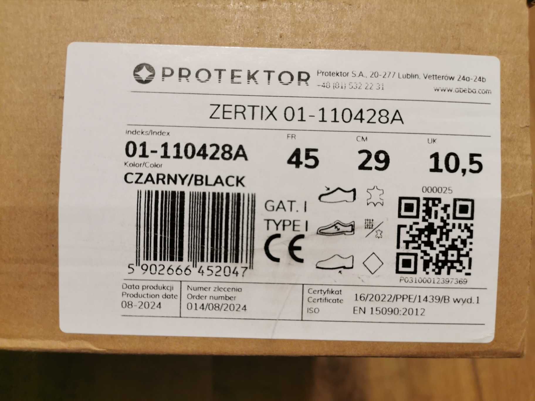 Buty strażackie Protektor ZERTIX 428A r. 45 czarne