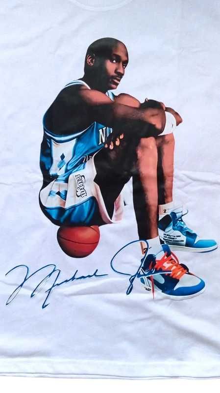 Koszulka Michael Jordan UNC vintage basketball retro tshirt bulls nba