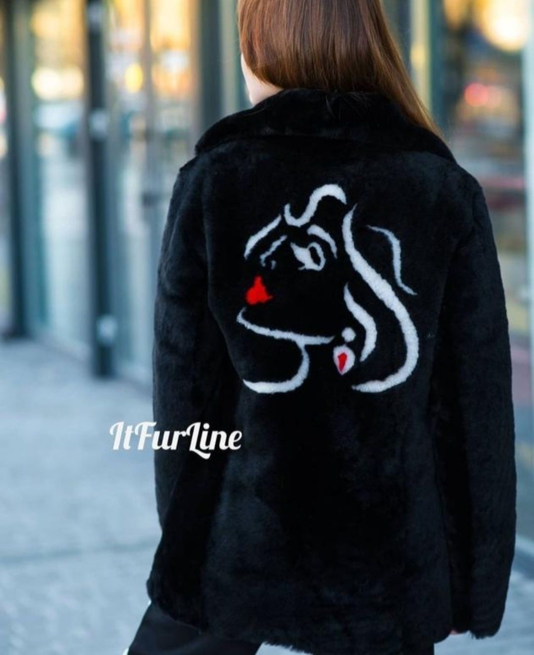 Бренд it fur line Эксклюзив косуха шуба полушубок мутон астраган