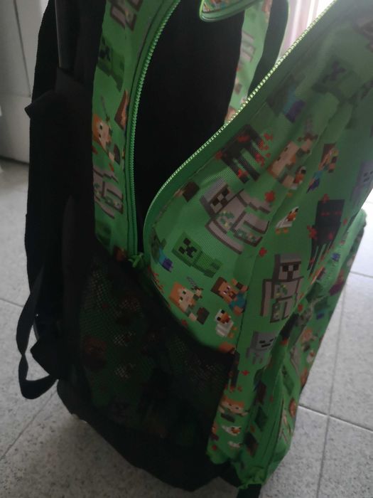 Trolley mochila Minecraft 44cm e lancheira Minecraft, como novo