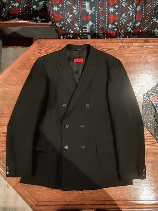 Hugo Boss Dwurzędowa Męska Marynarka Wełna & Moher Rozmiar 52