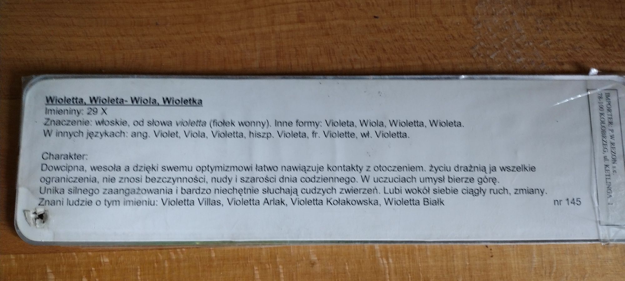 Tabliczka imienna -Wioleta