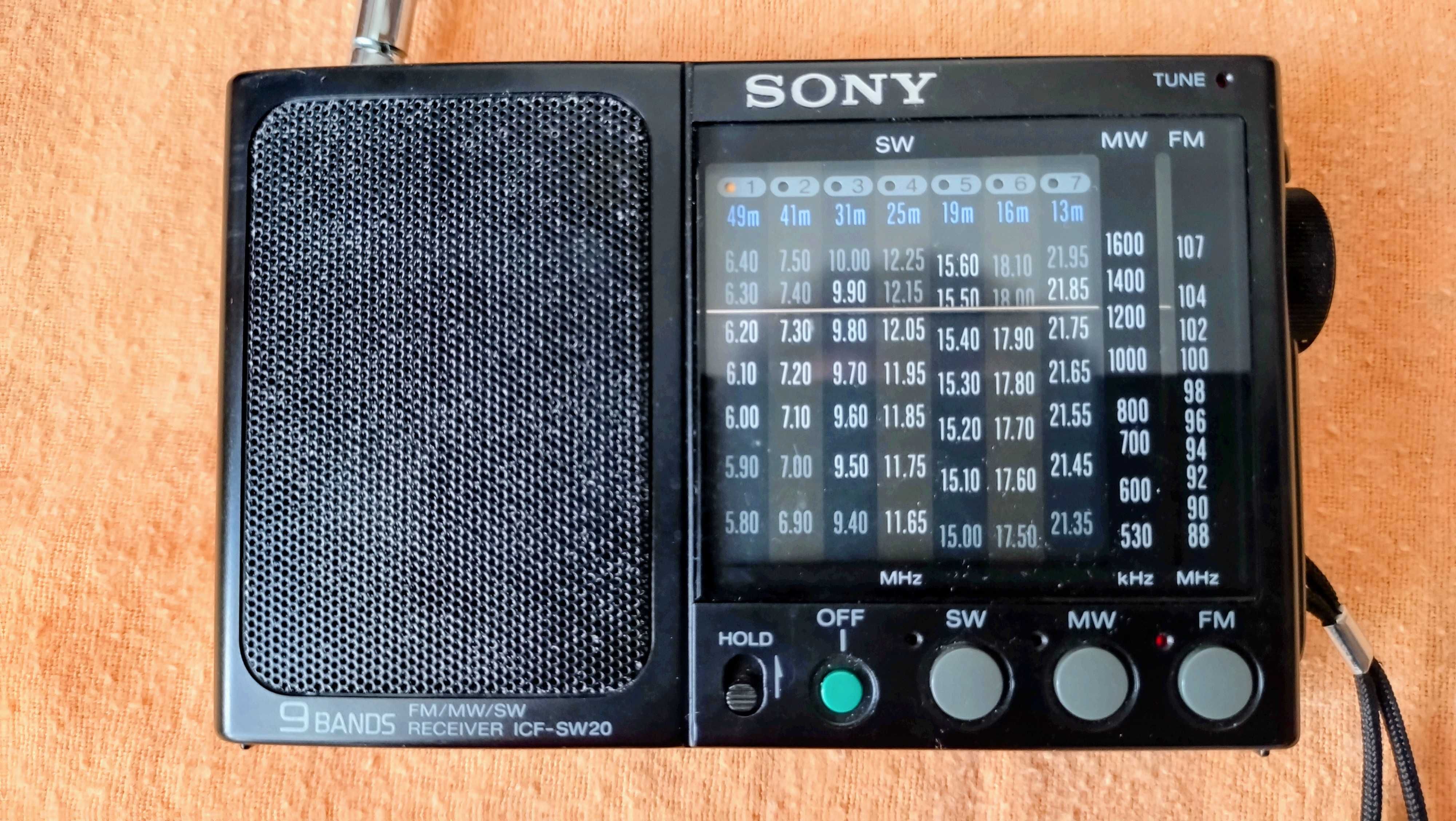Radio Portatil Raro Sony ICF-SW20 9 Bandas