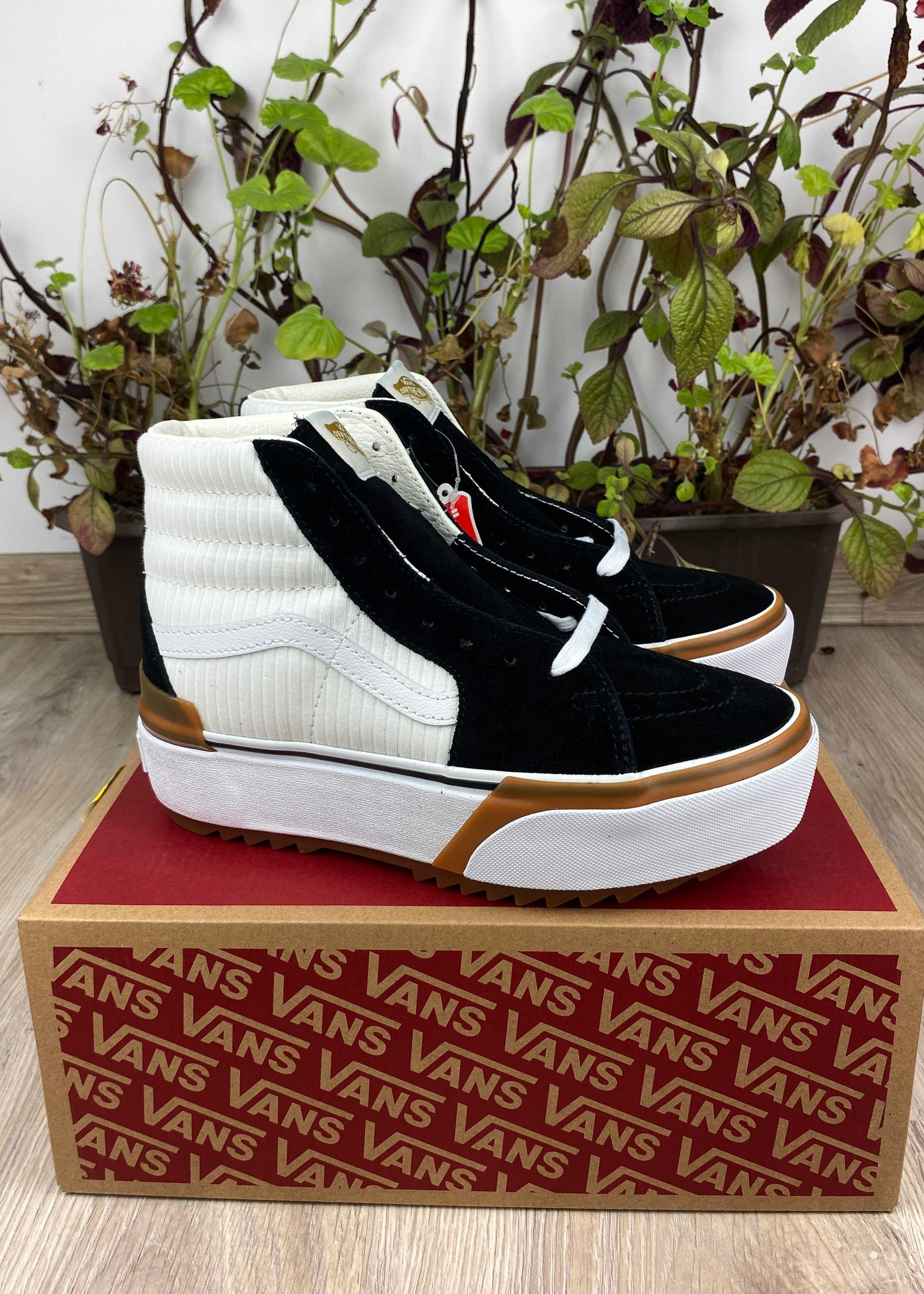 białe czarne brązowe buty vans sk8-hi stacked r. 36,5 81