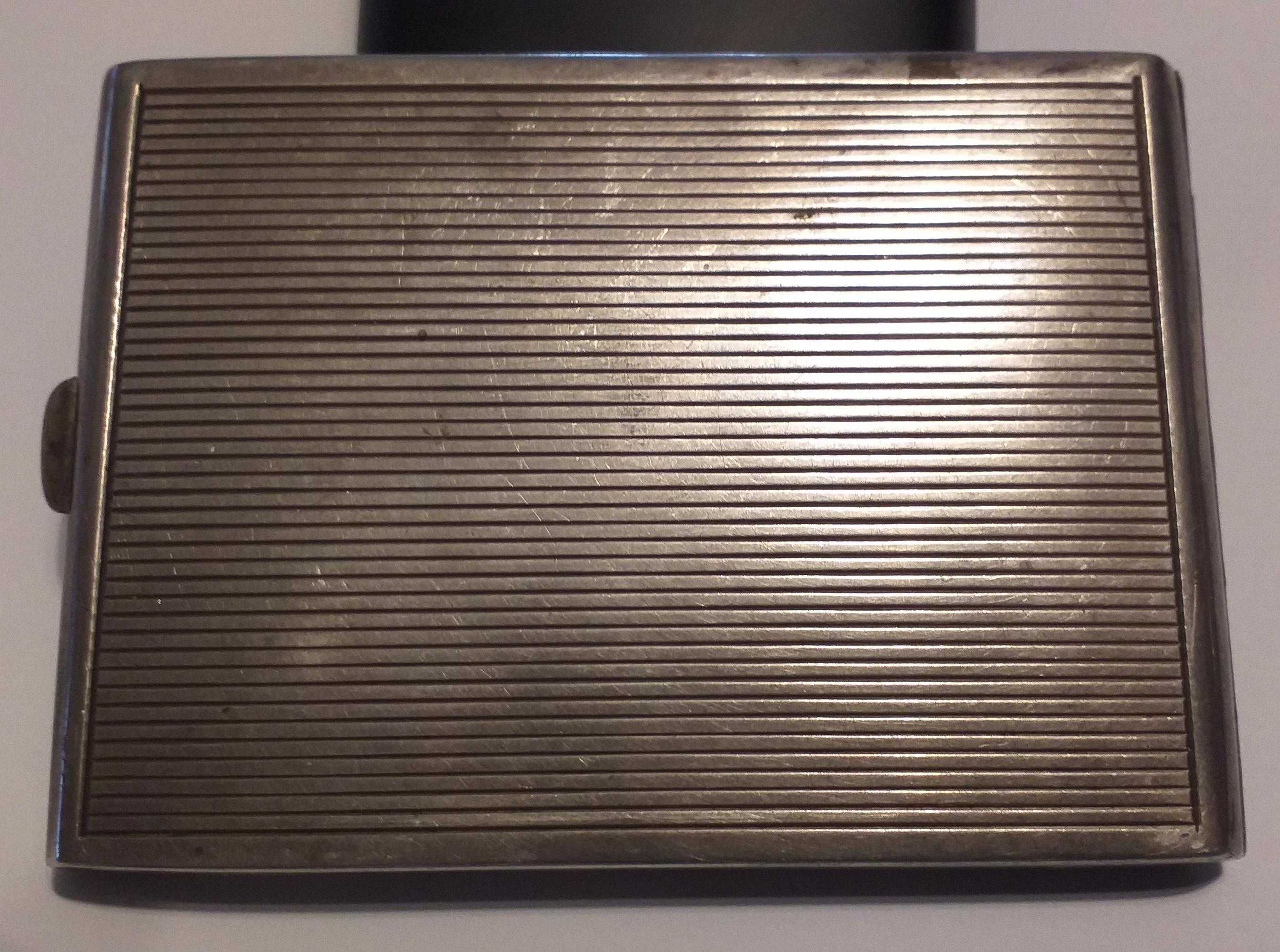 Papierośnica przedwojenna srebro 144 gram.
