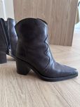 Buty botki kowbojki 36 skóra Gino Rossi brązowe