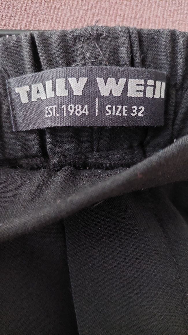 Czarne eleganckie spodnie chinosy z gumką w pasie Tally Weijl 32 xxs