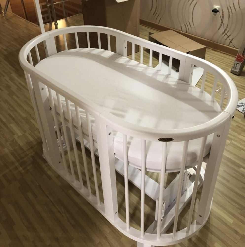 Ліжко, дитяча овальна кроватка Ovalbed, з кокосовим матрацем