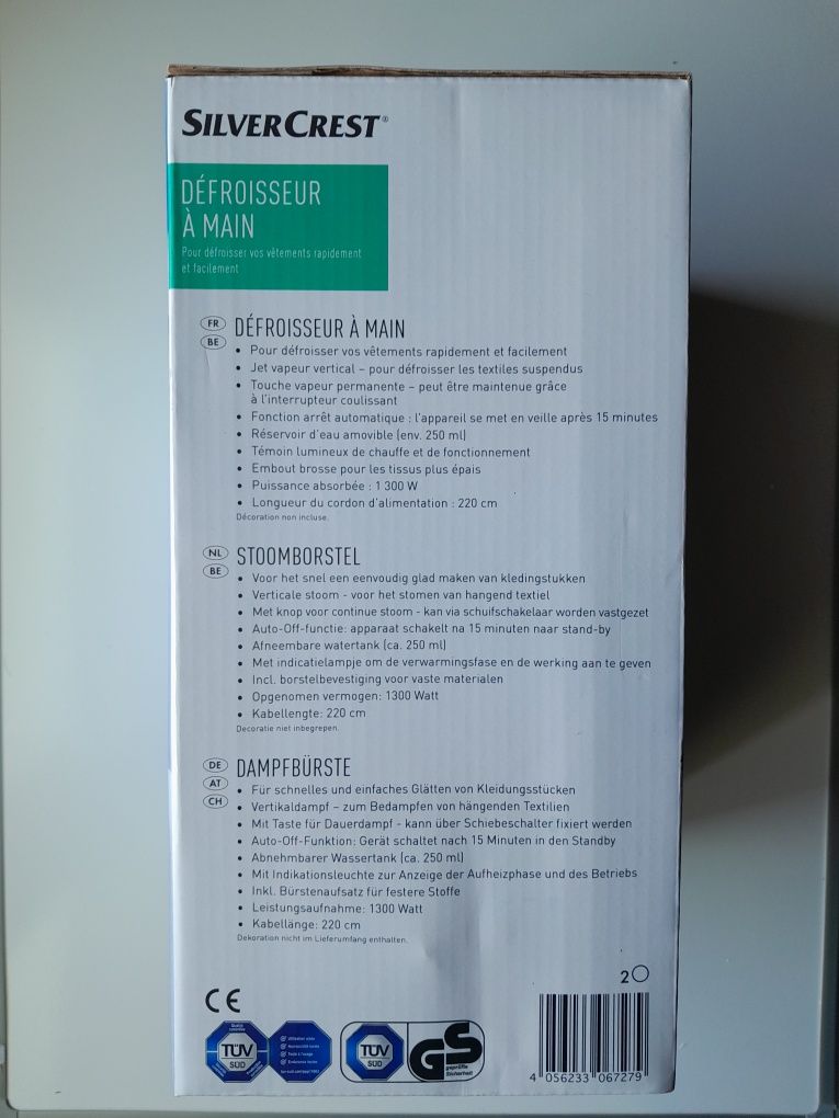 Ferro vertical a vapor Silvercrest