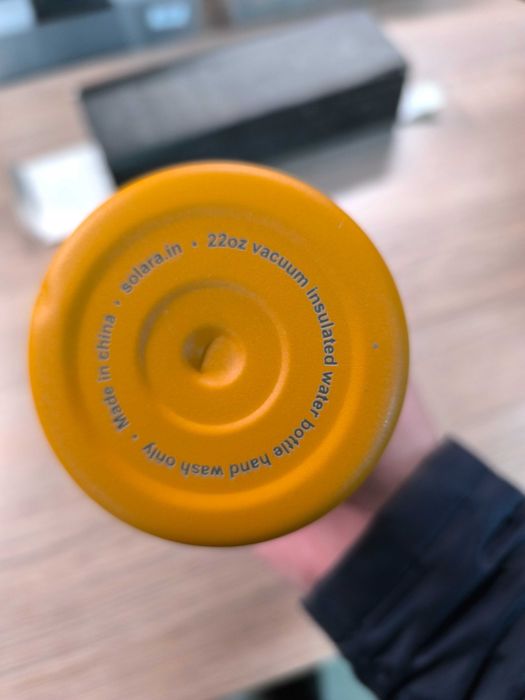 SOLARA Butelka na wodę ze stali nierdzewnej ze słomką 650ml