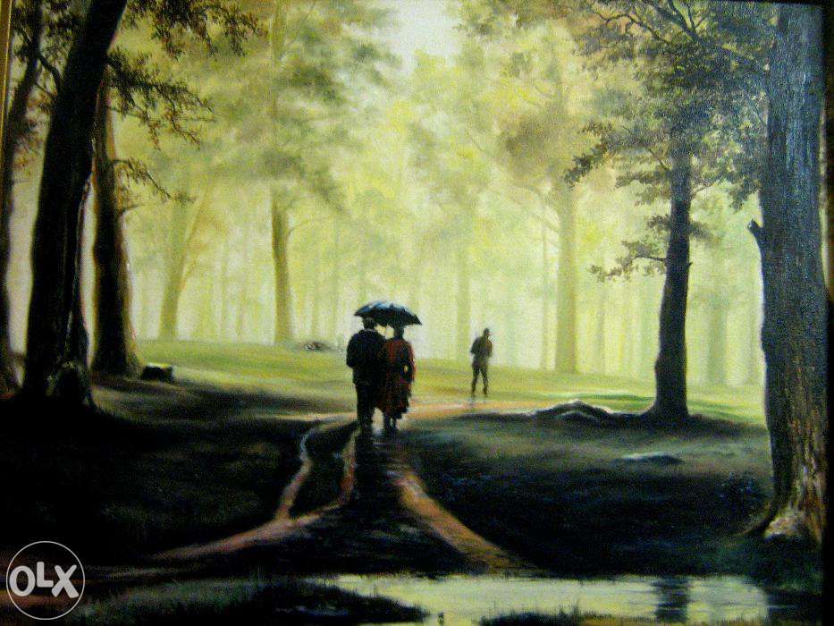 Картина репродукция рис.маслом Шишкин И.И "Дождь в дубовом лесу"