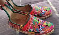 espadryle skórzane etno kolorowe marokańskie boho hippie folk 39,5