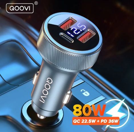 QOOVI 80w Швидка зарядка в прикурювач авто