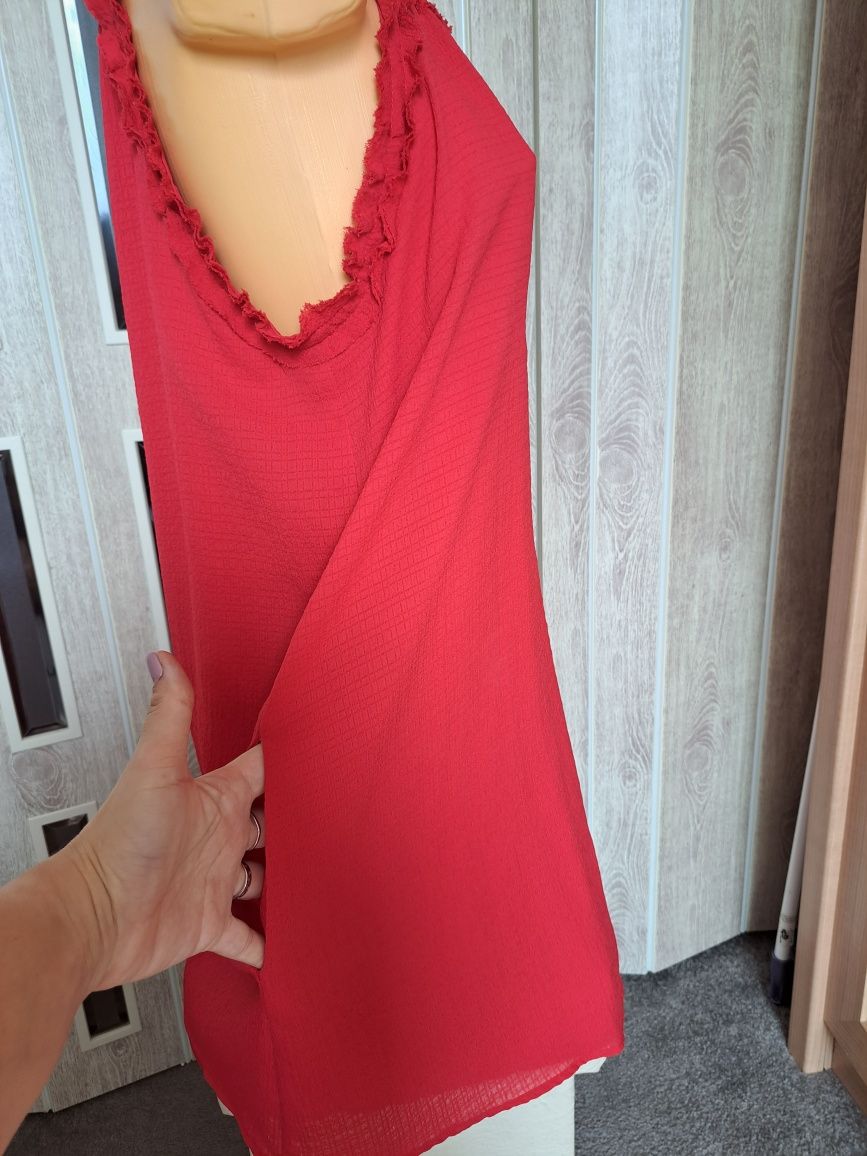 Mango czerwona trapezowa sukienka mini S 36