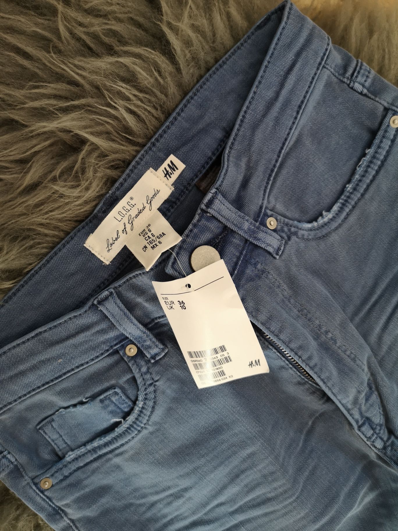 Nowe z metką spodnie damskie H&M jeansowe dżinsy granatowe 36 S