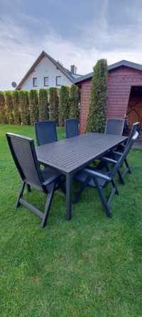 Duży stół ogrodowy + 6 foteli