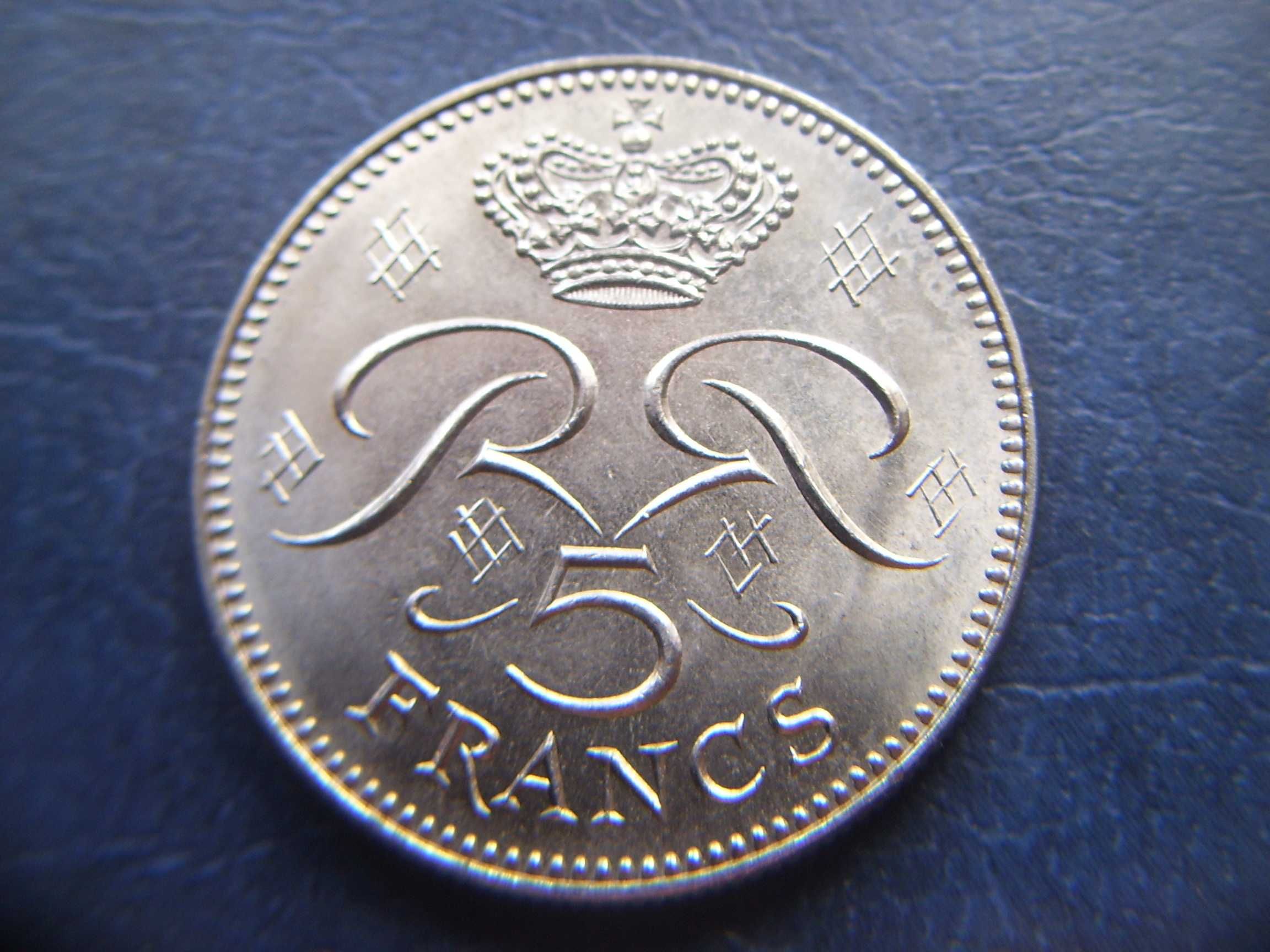 Stare monety 5 frank 1974 Monako