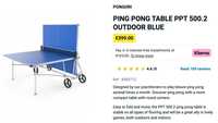 Mesa de ping pong PPT 500.2 exterior azul - DECATHLON