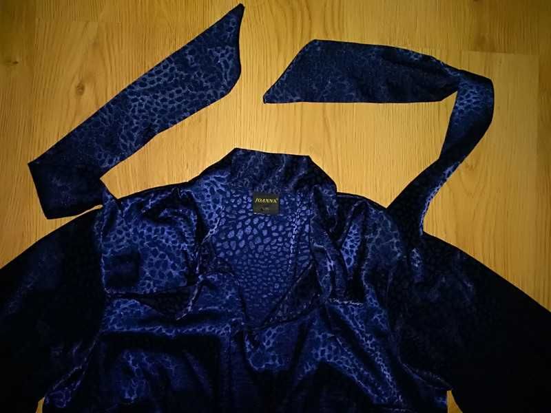 Bluzka Joanna 38 M 10 modrak błyszcząca wieczorowa elegancka karnawał
