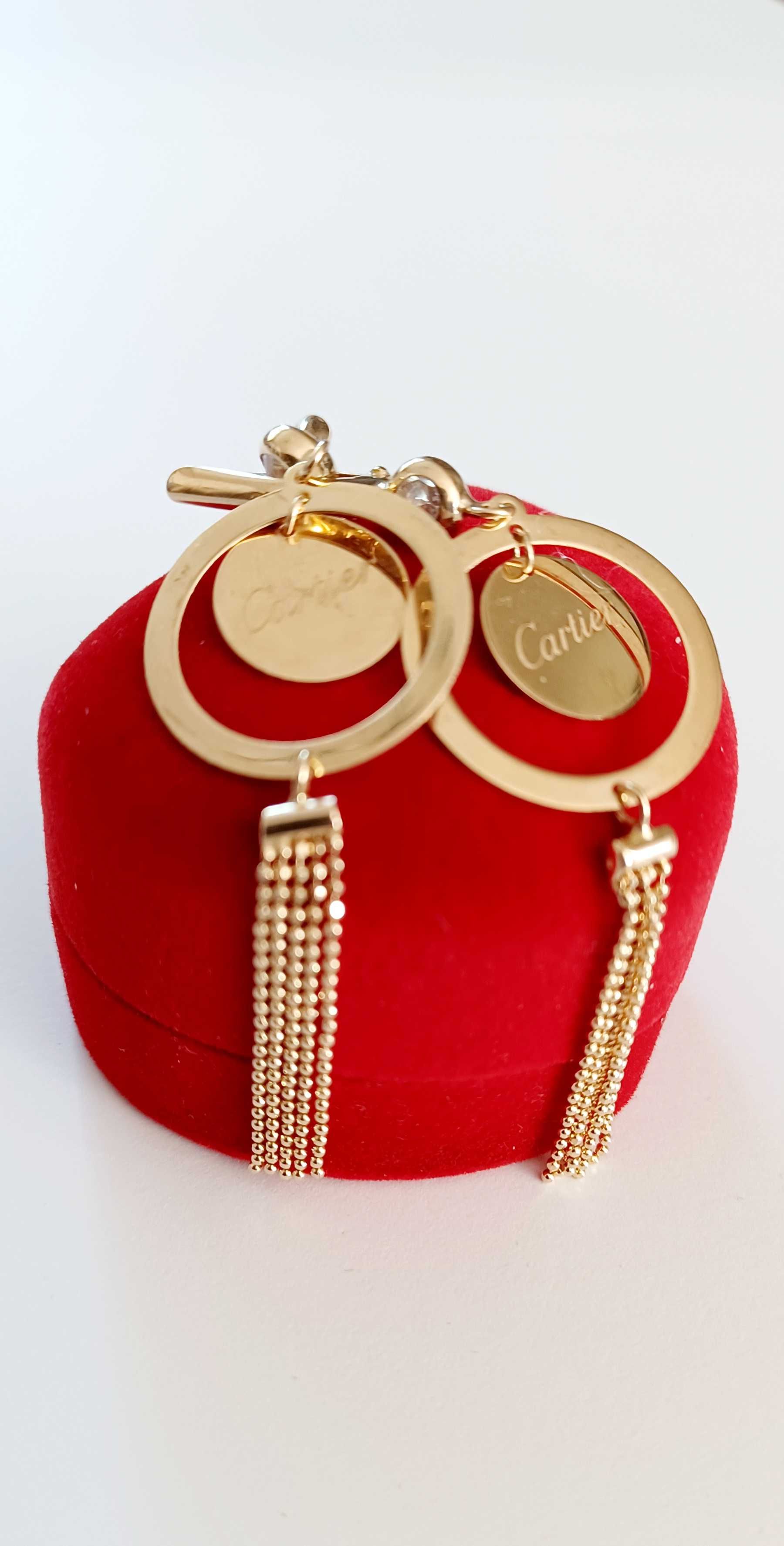 Kolczyki złote Cartier wzór próba 585