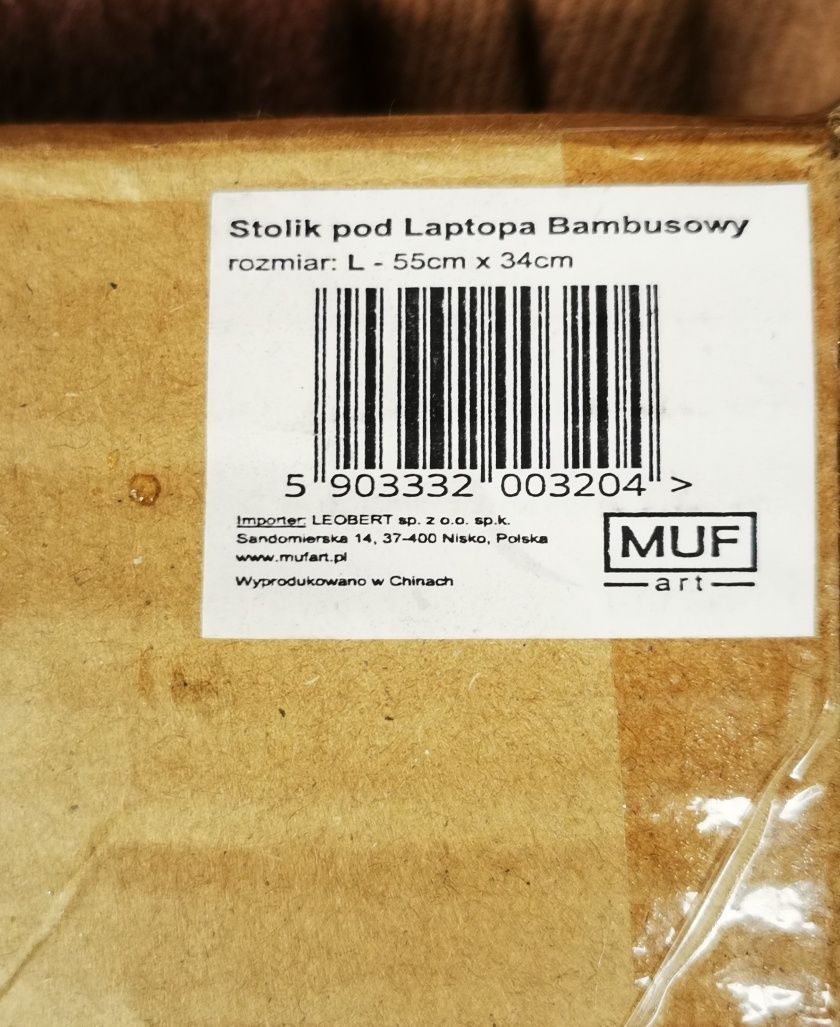 Stolik bambusowy pod laptopa tablet śniadaniowy rozkładany Mufart L