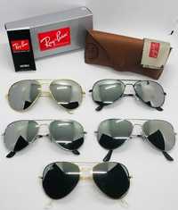 Солнцезащитные очки Ray Ban Aviator 3025|3026 Mirror 58|62мм стекло