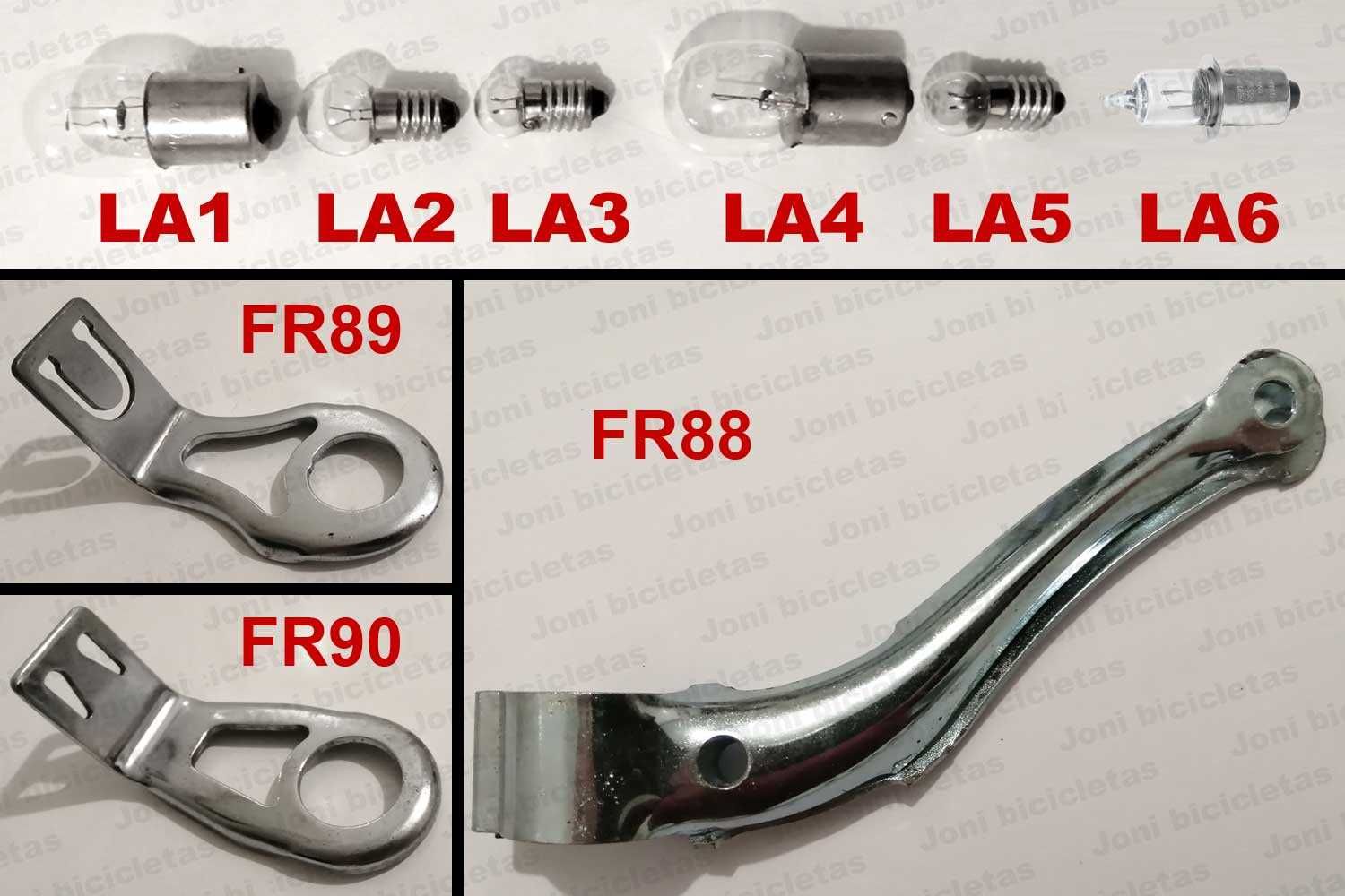 Suportes de farol e dínamo de bicicleta