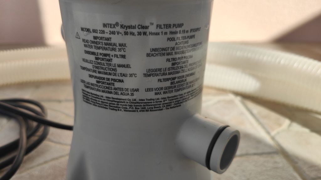 Filtro piscina Intex crystal clear