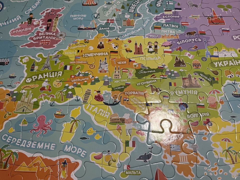 Мапа Європи пазл 100 шт