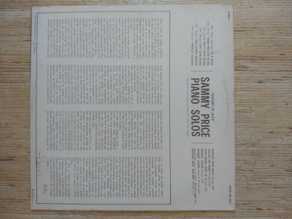 Disco Vinil LP, Sammy Price - Piano Solos